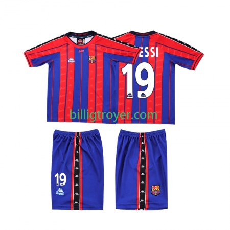 Billige Fotballdrakter FC Barcelona Lionel Messi 19 Barn Retro Hjemmedraktsett 1997 1998 Kortermet